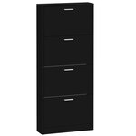 vidaXL Armoire à chaussures Noir 59x17x150 cm Bois d'ingénierie