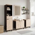vidaXL Ensembles de salle de bain 4 Pièces Finition Lavage Blanc