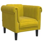 vidaXL Fauteuil jaune velours