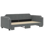 vidaXL Lit de jour avec gigogne sans matelas gris foncé 90x200 cm