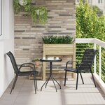 vidaXL Ensemble Bistro de jardin 3 pièces Noir Textilène et Acier
