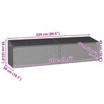 vidaXL Boîte de rangement de jardin gris clair 220x50x58 cm rotin