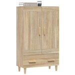 vidaXL Buffet haut Chêne sonoma 70x31x115 cm Bois d'ingénierie