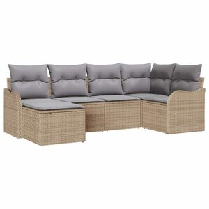 vidaXL Ensemble de canapé de jardin Beige polyrotin