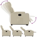 vidaXL Fauteuil inclinable Crème Similicuir