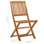 vidaXL Chaises pliables d'extérieur 2 Pièces Bois d'acacia solide