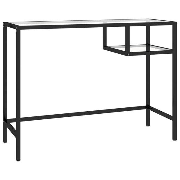 Bureau table poste de travail meuble d'ordinateur informatique étude d'ordinateur Transparent 100 x 36 x 74 cm verre transparent 02_0023765