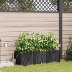 Bacs de jardin vidaXL avec système d'irrigation 3 Pièces Noir