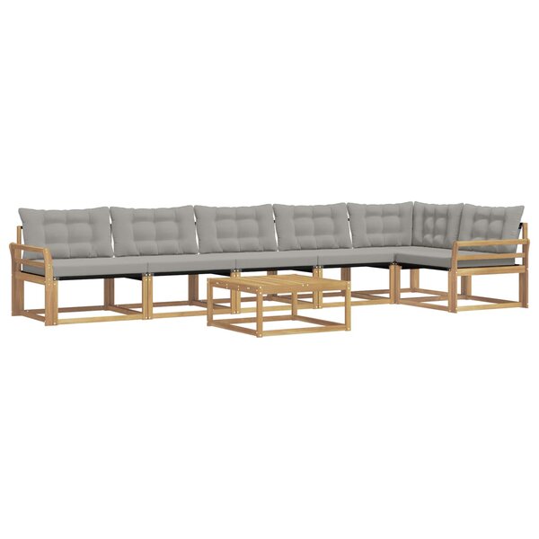 vidaXL Ensemble de canapés d'extérieur 7 pc Blanc et gris clair