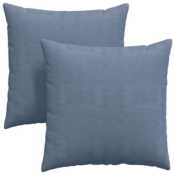 vidaXL Coussins de canapé 2 Pièces Bleu 80 x 80 cm