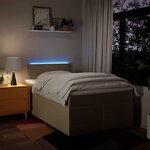 vidaXL Sommier à lattes de lit avec matelas crème 120x190 cm tissu