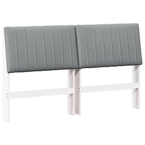 vidaXL Tête de lit capitonnée Gris clair 150 cm Pin massif