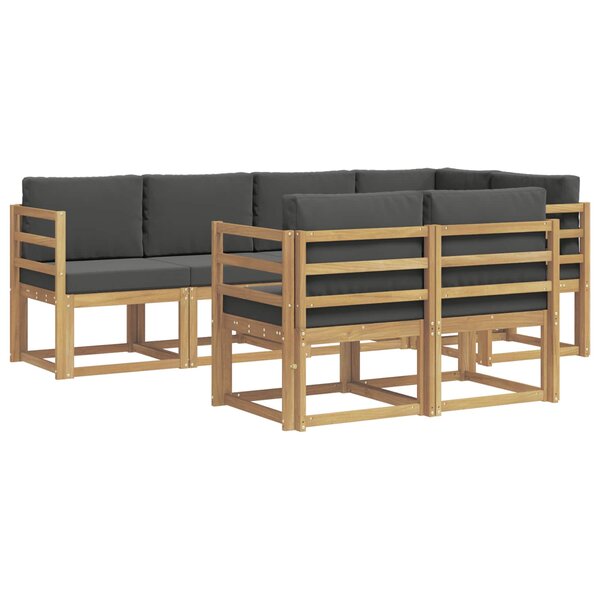 vidaXL Ensemble de canapés d'extérieur 7 pc Blanc et anthracite