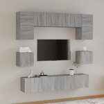 vidaXL Ensemble de meubles TV 8 Pièces Sonoma gris Bois d'ingénierie