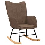vidaXL Chaise à bascule avec tabouret Marron Tissu