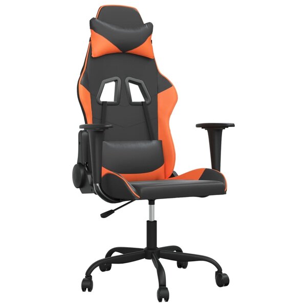 vidaXL Chaise de jeu Noir et orange Similicuir