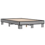 vidaXL Cadre de lit sonoma gris 135x190 cm bois d'ingénierie et métal