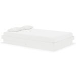 vidaXL Cadre de lit sans matelas blanc bois massif