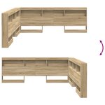 vidaXL Tête de lit de rangement Chêne sonoma 200 cm Bois d'ingénierie