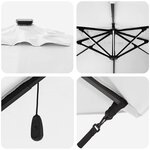 vidaXL Parasol Roma à Bras Déporté Beige et Noir 352 x 251 x 265 cm