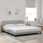 vidaXL Cadre de lit Dover gris clair 183x213 cm velours