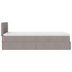 vidaXL Lit ottoman avec matelas taupe 90x200 cm tissu