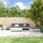 vidaXL Salon de jardin 5 Pièces blanc bois massif de pin