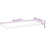 vidaXL Dessus de table rectangulaire 120x60x4 cm bois massif d'acacia