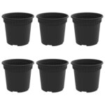 vidaXL Pot à fleurs rond 6 Pièces Noir Ø 15 x 12 cm Plastique