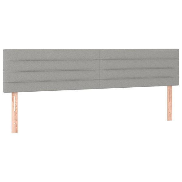 vidaXL Têtes de lit 2 Pièces Gris clair 80x5x78/88 cm Tissu
