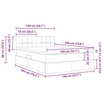 vidaXL Lit avec rangement et matelas Gris clair 140 x 190 cm