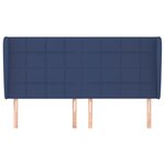 vidaXL Tête de lit avec oreilles Bleu 163x23x118/128 cm Tissu