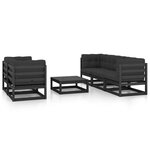 Salon de jardin meuble d'extérieur ensemble de mobilier 6 pièces avec coussins bois de pin massif 02_0016689