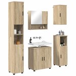 vidaXL Ensemble de mobilier de salle de bain 5 Pièces Chêne Sonoma