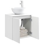vidaXL Vanité de lavabo mural Blanc 49 5 x 41 x 64 5 cm