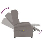 vidaXL Fauteuil de massage Taupe Tissu