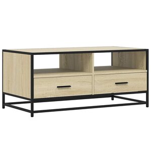 vidaXL Table basse chêne sonoma 100x50x45cm bois d'ingénierie et métal