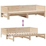 vidaXL Lit de jour avec gigogne et tiroirs sans matelas 90x190 cm