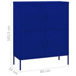 vidaXL Armoire de rangement Bleu marine 80x35x101 5 cm Acier