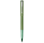 PARKER VECTOR XL Stylo roller  laque verte métallisée sur laiton  recharge noire pointe fine  Coffret cadeau
