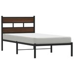 vidaXL Cadre de lit sans matelas avec tête de lit 100x200 cm