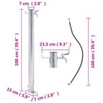 vidaXL Colonne à eau de jardin 100 cm acier inoxydable rond