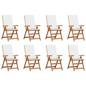 vidaXL Chaise de jardin 8 Pièces Marron et blanc 57 x 71 5 x 104 cm