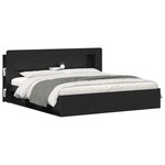 vidaXL Cabinet de Tête de Lit avec stockage Noir Bois d’ingénierie