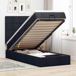 vidaXL Cadre de lit ottoman avec matelas noir 90x200 cm tissu
