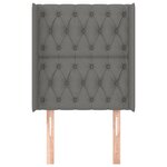 vidaXL Tête de lit avec oreilles Gris foncé 83x16x118/128 cm Tissu