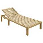 vidaXL Chaise longue avec coussin carreaux rouge Bois de pin imprégné