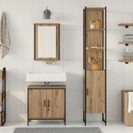 vidaXL Ensemble de meubles de salle de bain 3 pièces en chêne artisan  en bois d'ingénierie