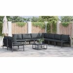 vidaXL Ensemble de canapé de jardin 9 Pièces Anthracite Acier