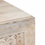 vidaXL Meuble TV Blanc 80 x 33 x 46 cm bois de manguier massif